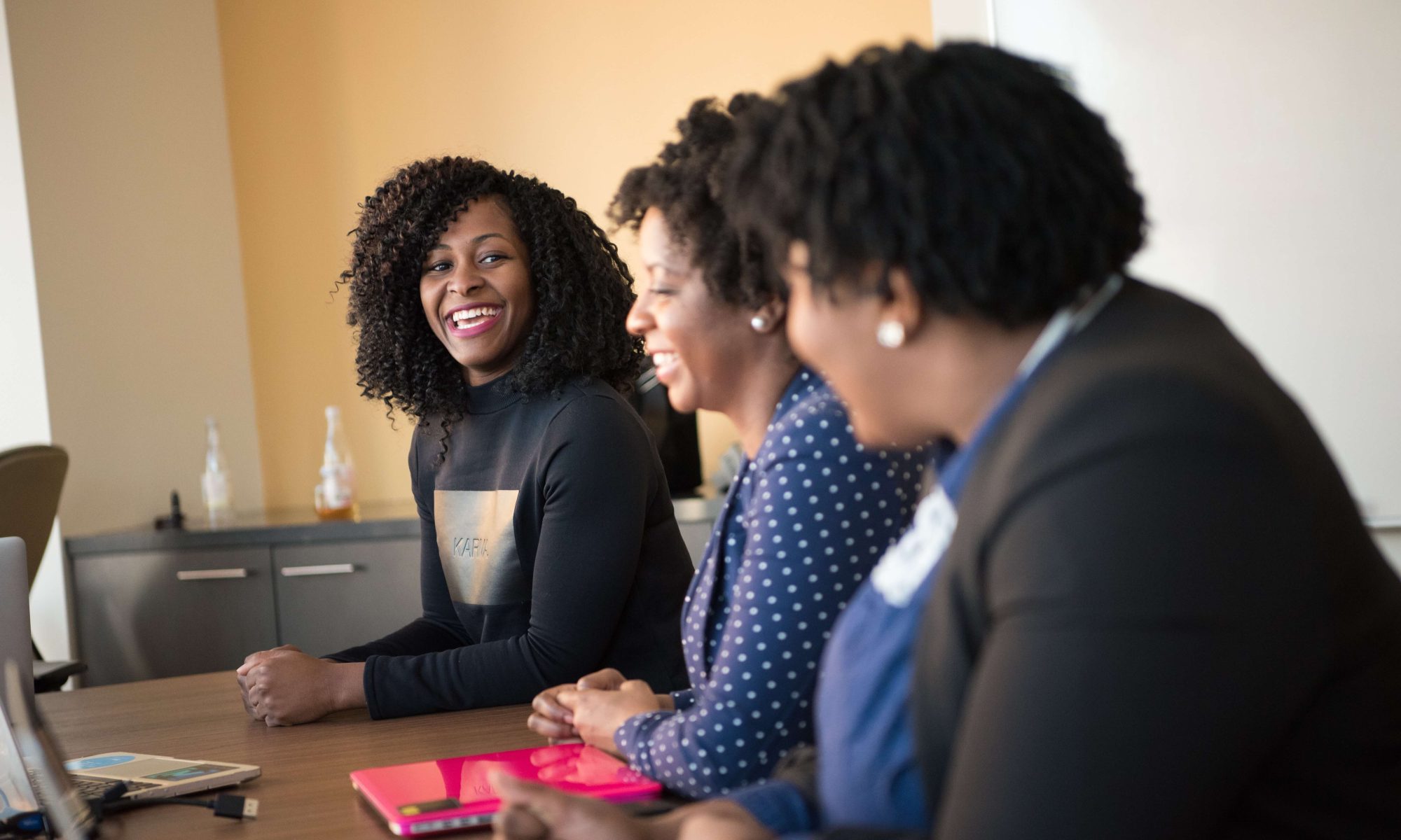 A group of female workmates in a boardroom (1)